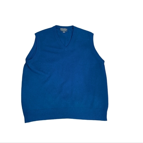 Brooks Brothers Blue Cashmere Vest 3 ply Scottish  soft sweater vest Sz XL - Picture 7 of 11